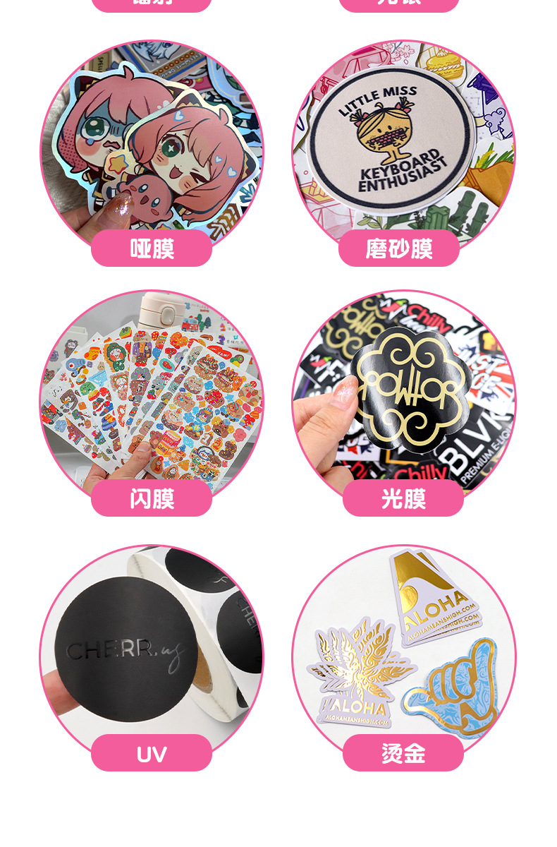 韩系闪膜咕卡手帐贴纸异形切割创意可爱款DIY装饰不干胶标签定制详情4