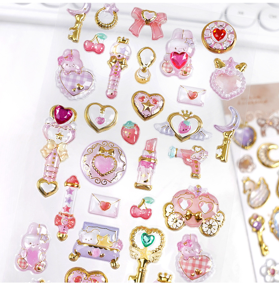 定制3d浮雕趣味贴立体水晶贴纸彩色珍珠亚克力钻石贴纸 DIY装饰贴详情33