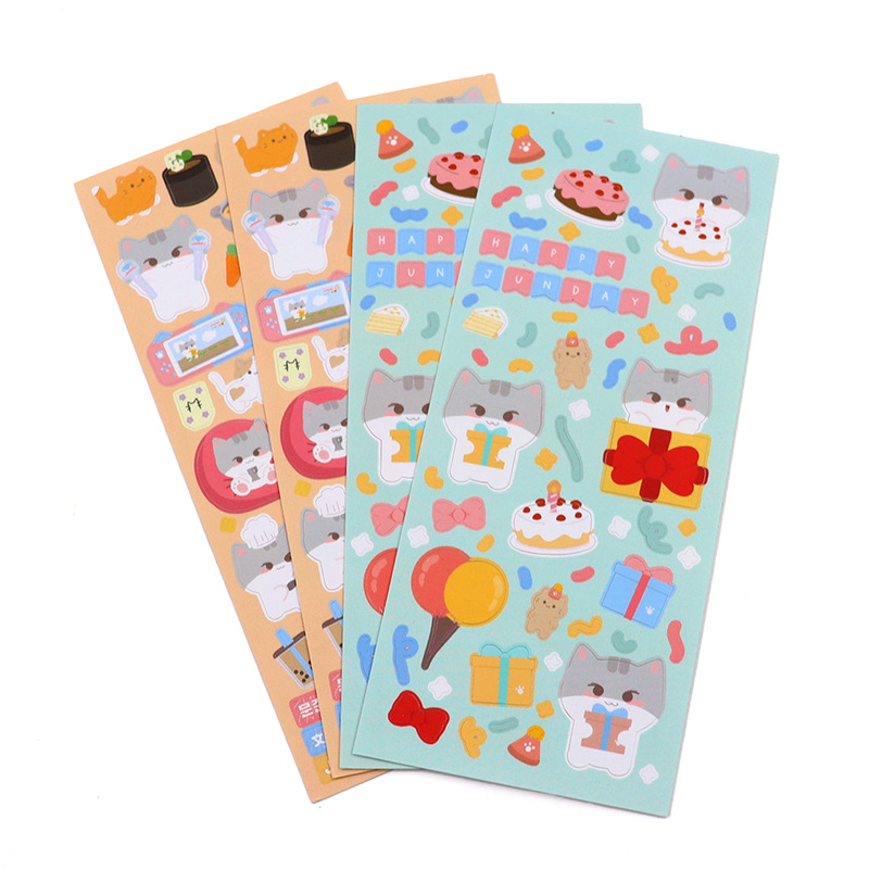 韩系闪膜咕卡手帐贴纸异形切割创意可爱款DIY装饰不干胶标签定制详情6