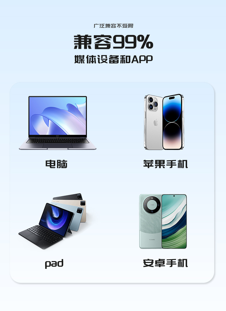 爆款F11-2无线领夹麦克风智能降噪混响三合一接口手机直播麦话筒详情11
