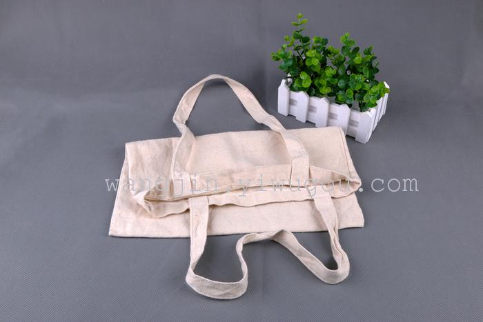 Eco-friendly cotton and linen handbag, solid-color single-shoulder bag, logo printable shopping bag pic 5