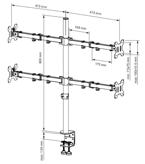 桌面显示器支架旋转双屏挂架机械臂升降悬臂办公桌电脑支架详情2