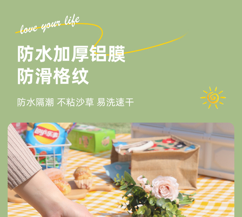 户外野餐垫网红铝膜加厚防潮垫效外可折叠露营地垫帐篷垫春游地垫详情4