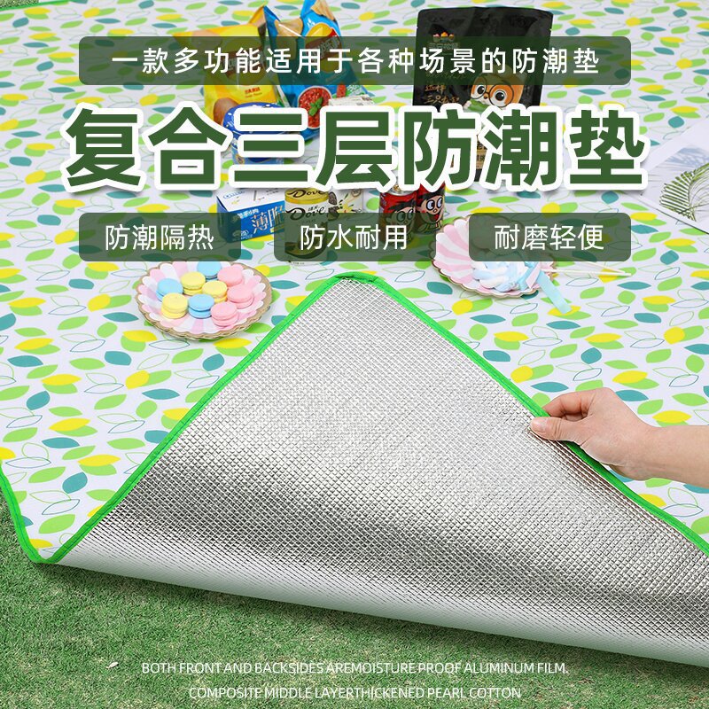 户外野餐垫网红铝膜加厚防潮垫效外可折叠露营地垫帐篷垫春游地垫详情17