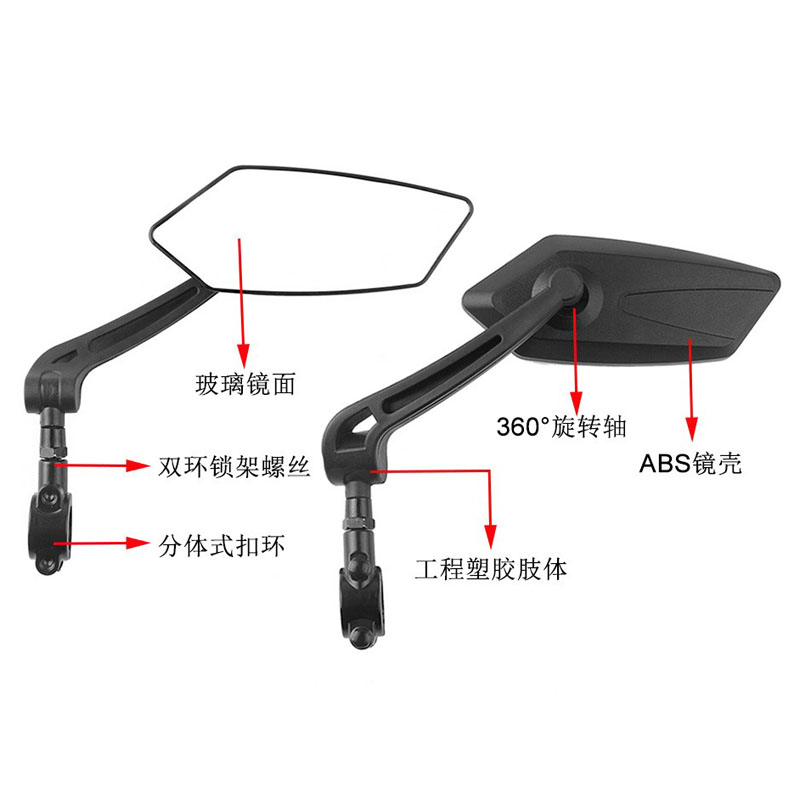 230706-1 Rearview mirror, bicycle handlebar rearview mirror, flat bicycle rearview mirror, mountain rearview mirror, reversing mirror pic 6