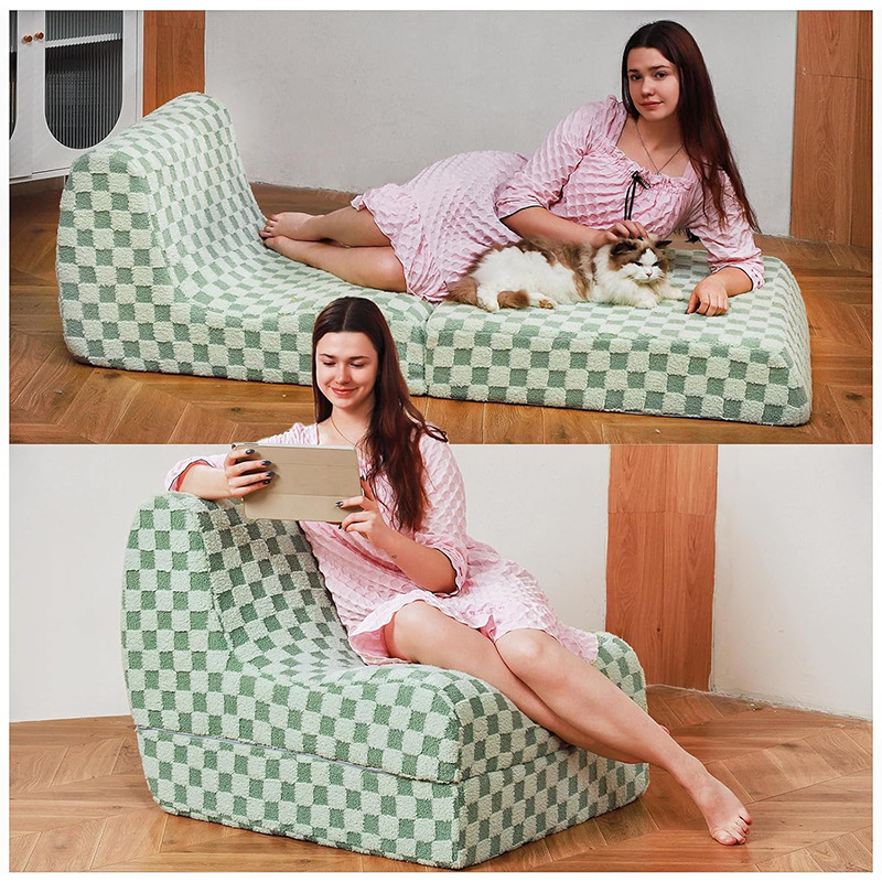 High-density sponge compression sofa for office lunch break, foldable lazy sofa bed, single sofa for bedroom and living room pic 13