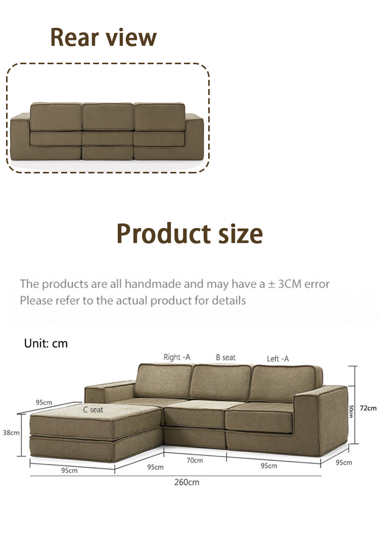 Factory-customized all-sponge vacuum compressed sofa, foldable Italian-style multi-functional sitting and sleeping room for small-sized living room pic 6
