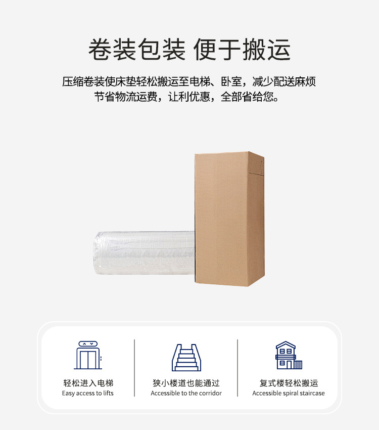 3D breathable fabric Simmons mattress, independent spring mattress, soft and hard dual-purpose back support, thickened and customized pic 12