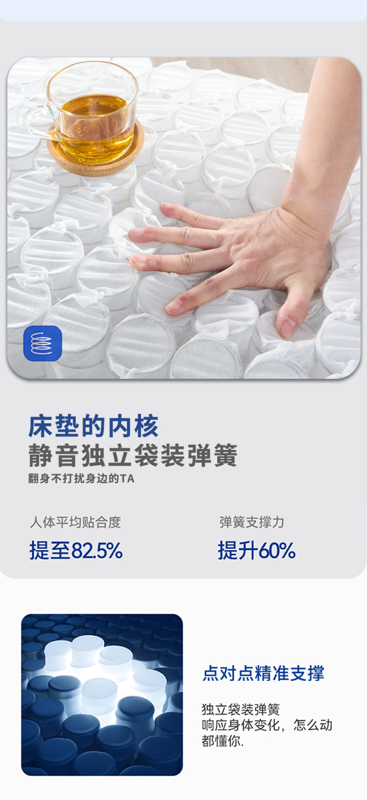 床垫家用卧室租房酒店独立弹簧床垫加固海绵记忆棉1.5米1.8m批发详情6