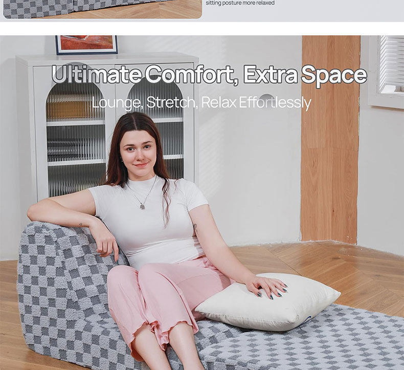 High-density sponge compression sofa for office lunch break, foldable lazy sofa bed, single sofa for bedroom and living room pic 3
