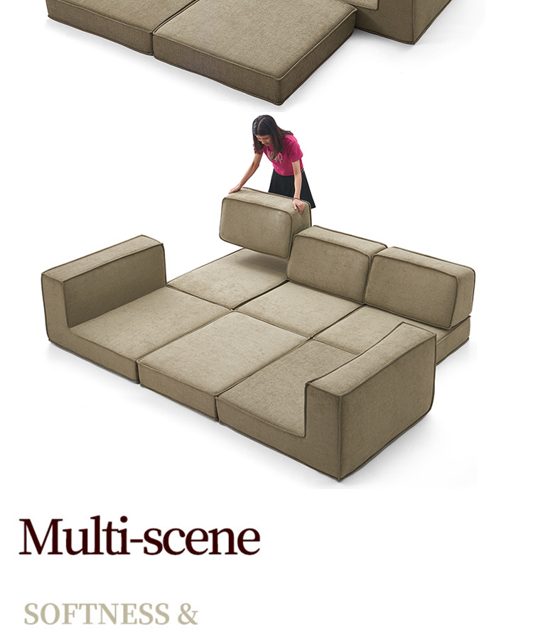 Factory-customized all-sponge vacuum compressed sofa, foldable Italian-style multi-functional sitting and sleeping room for small-sized living room pic 3