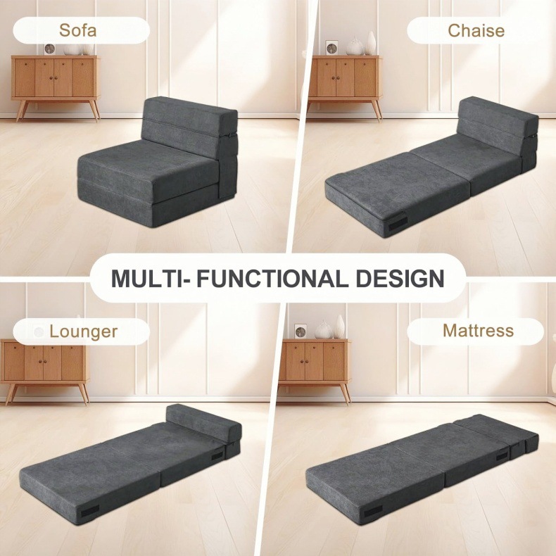 Foldable bed, single and double vacuum compression tatami, simple lazy sofa bed for small living room pic 10