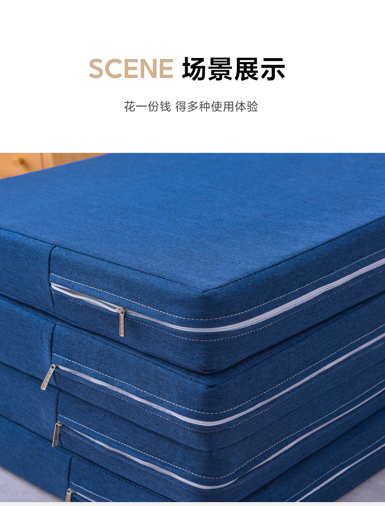 四折叠海绵折叠床垫打地铺午睡垫办公室单人午休息垫日式懒人榻米详情4