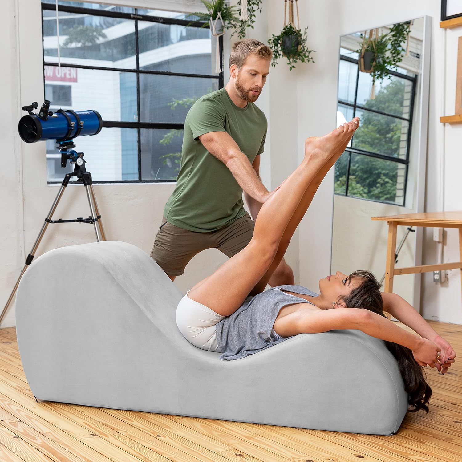 家用人体工学午休躺椅健身瑜伽床锻炼腰部按摩放松压缩沙发沙发床详情10