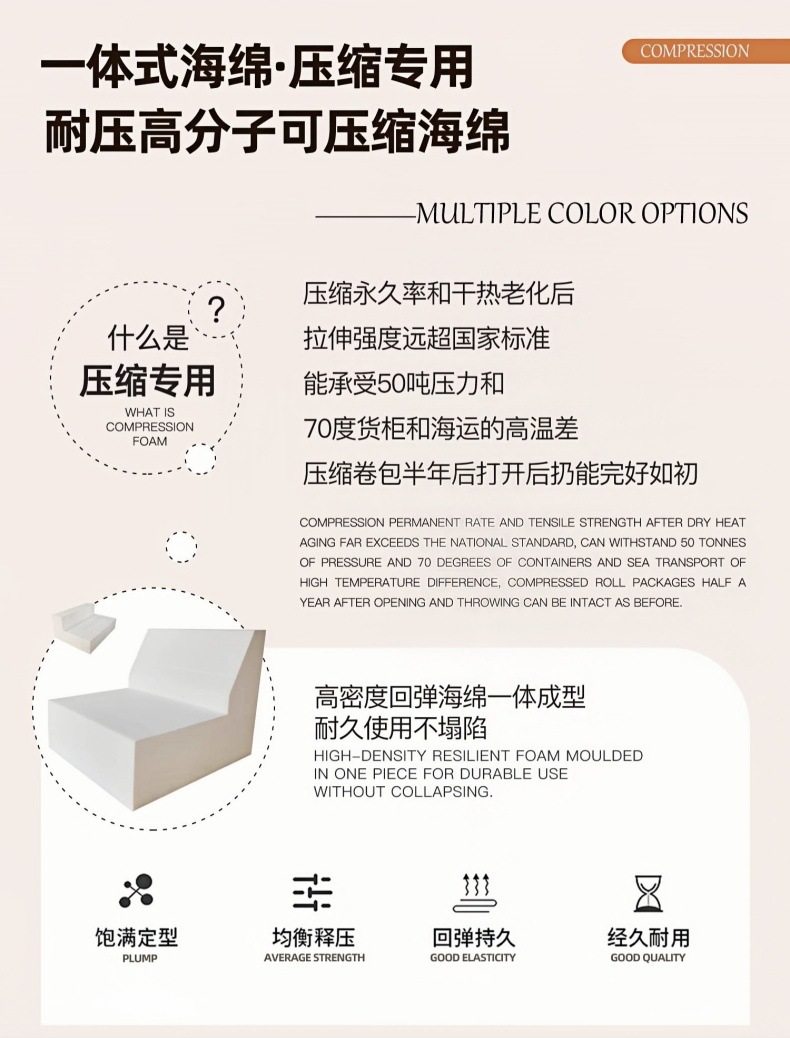 跨境真空压缩沙发意式极简棉麻布艺可拆洗大小户型豆腐块直排沙发详情11