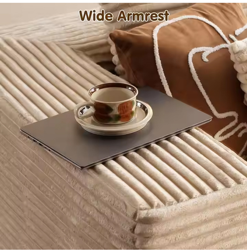 Wholesale corduroy fabric lounge chairs, compressed sponge sofas, I-shaped combination vacuum box sets, boneless compressed sofas pic 3