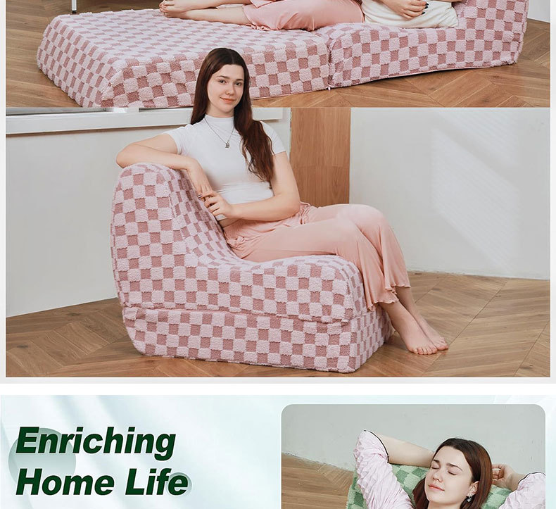 High-density sponge compression sofa for office lunch break, foldable lazy sofa bed, single sofa for bedroom and living room pic 10