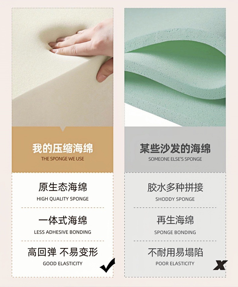 跨境真空压缩沙发意式极简棉麻布艺可拆洗大小户型豆腐块直排沙发详情10