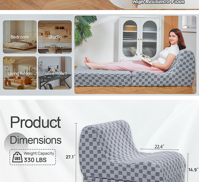 High-density sponge compression sofa for office lunch break, foldable lazy sofa bed, single sofa for bedroom and living room pic 8