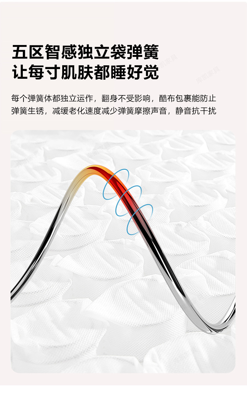 席梦思记忆棉独立袋弹簧家用床垫硬垫软硬两用护脊家用床垫批发详情14