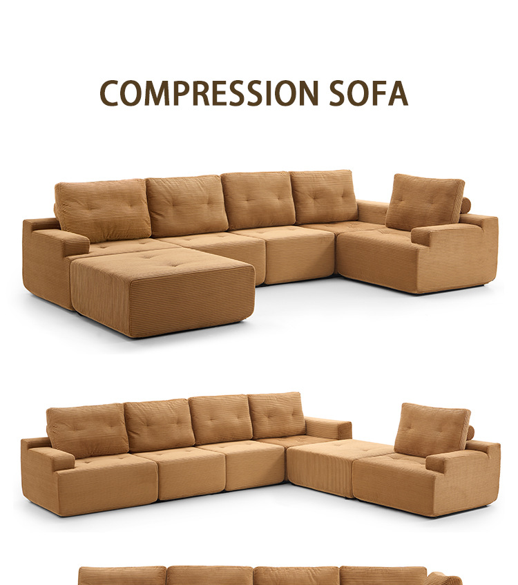 All-sponge vacuum compressed sofa block vacuum rolled all-sponge frameless living room small-sized combination sofa pic 2