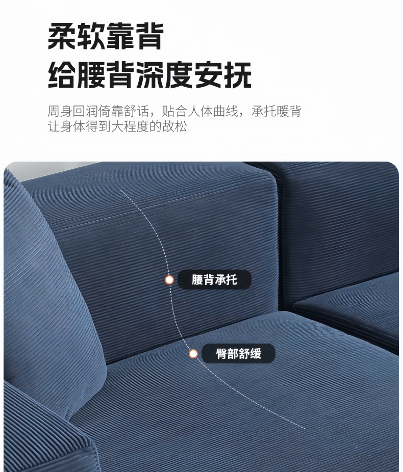跨境真空压缩沙发意式极简棉麻布艺可拆洗大小户型豆腐块直排沙发详情6