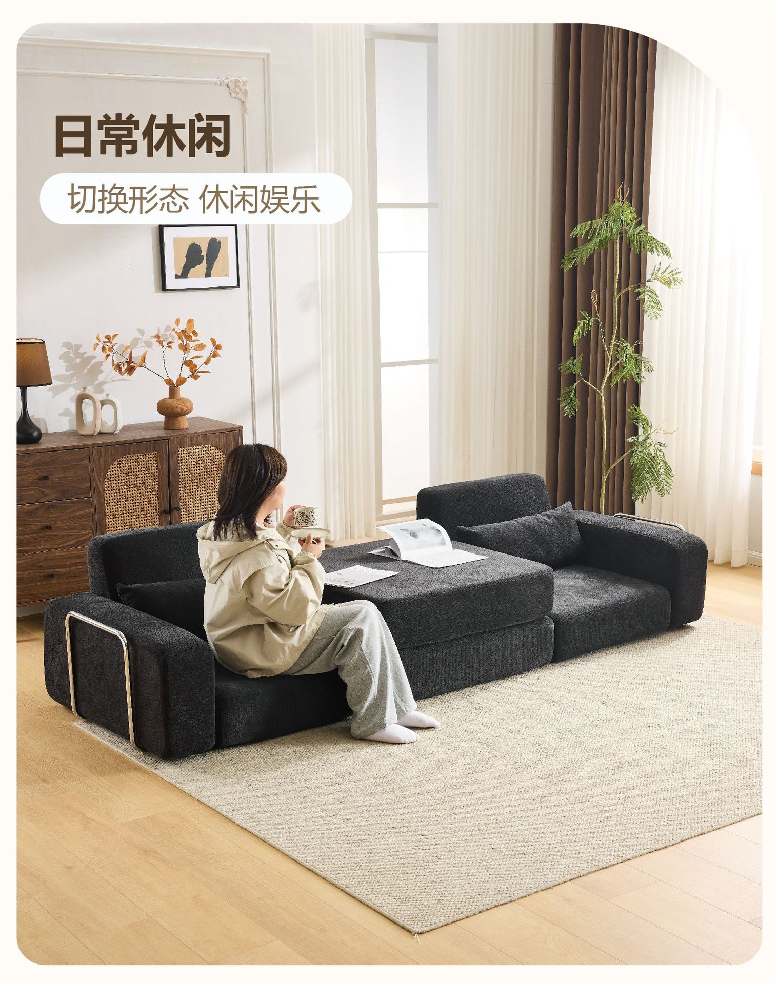 布艺沙发家用客厅小户型压缩沙发出租屋单双人沙发两用折叠沙发床详情13