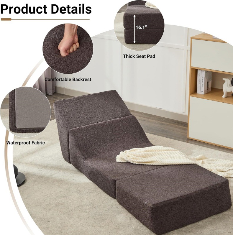 Cross-border bestseller sofa bed, high-density sponge lazy sofa, vacuum compression folding combination, suitable for both sitting and lying down pic 3