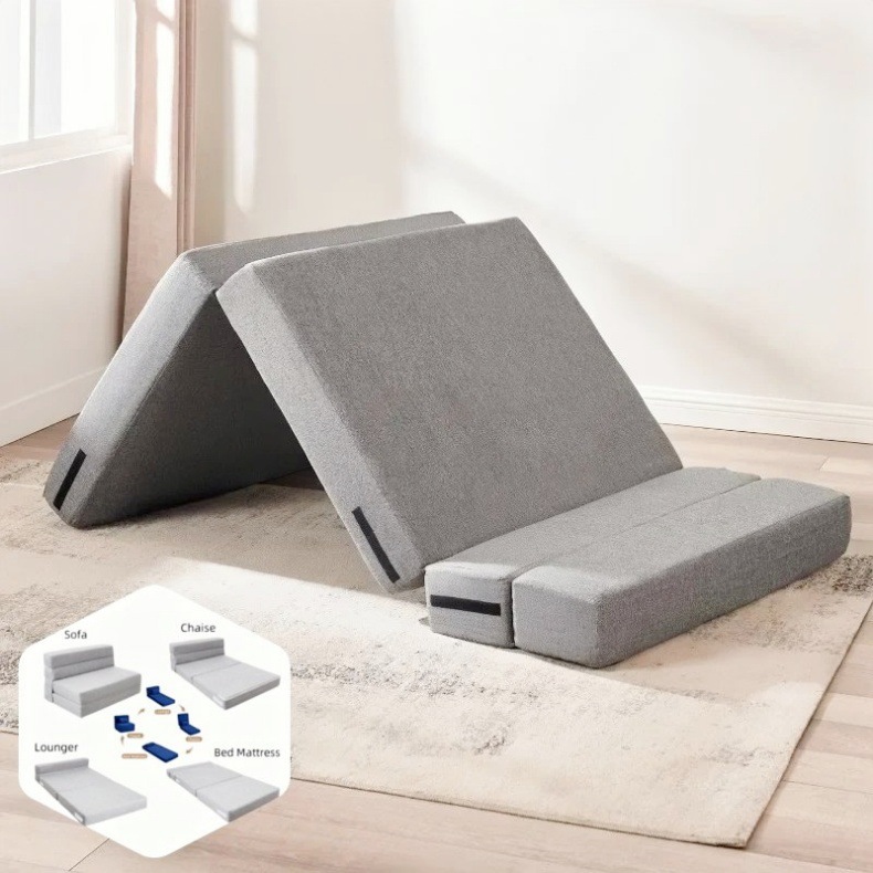 Foldable bed, single and double vacuum compression tatami, simple lazy sofa bed for small living room pic 9