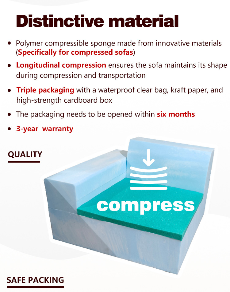 真空压缩卷包豆腐块沙发意式客厅小户型直排布艺沙发棉麻布艺沙发详情5