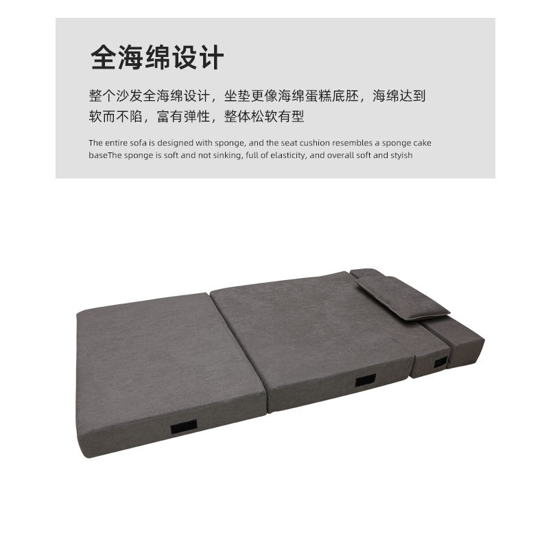 Cross-border compressed folding sofa bed, convertible sleeping chair with pillow, soft folding chair bed, multi-functional for living room and bedroom pic 3