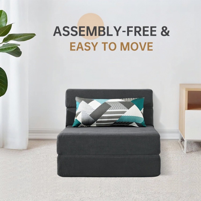 Foldable bed, single and double vacuum compression tatami, simple lazy sofa bed for small living room pic 4