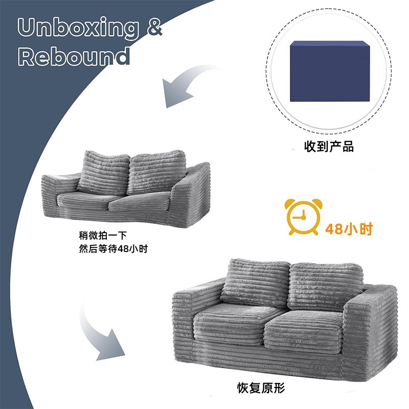 Cross-border customized compressed sofa with detachable and washable velvet surface, simple foldable sponge leisure sofa for both large and small apartments, suitable for adults pic 5