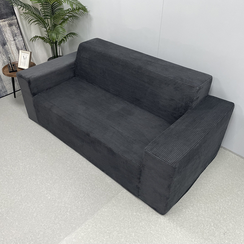 High-density sponge rebound corduroy sofa for home use, double sofa for living room and bedroom, dual-purpose folding sofa pic 1