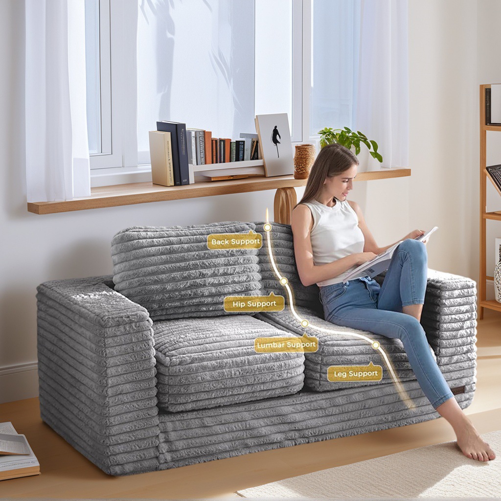 Cross-border customized compressed sofa with detachable and washable velvet surface, simple foldable sponge leisure sofa for both large and small apartments, suitable for adults pic 7