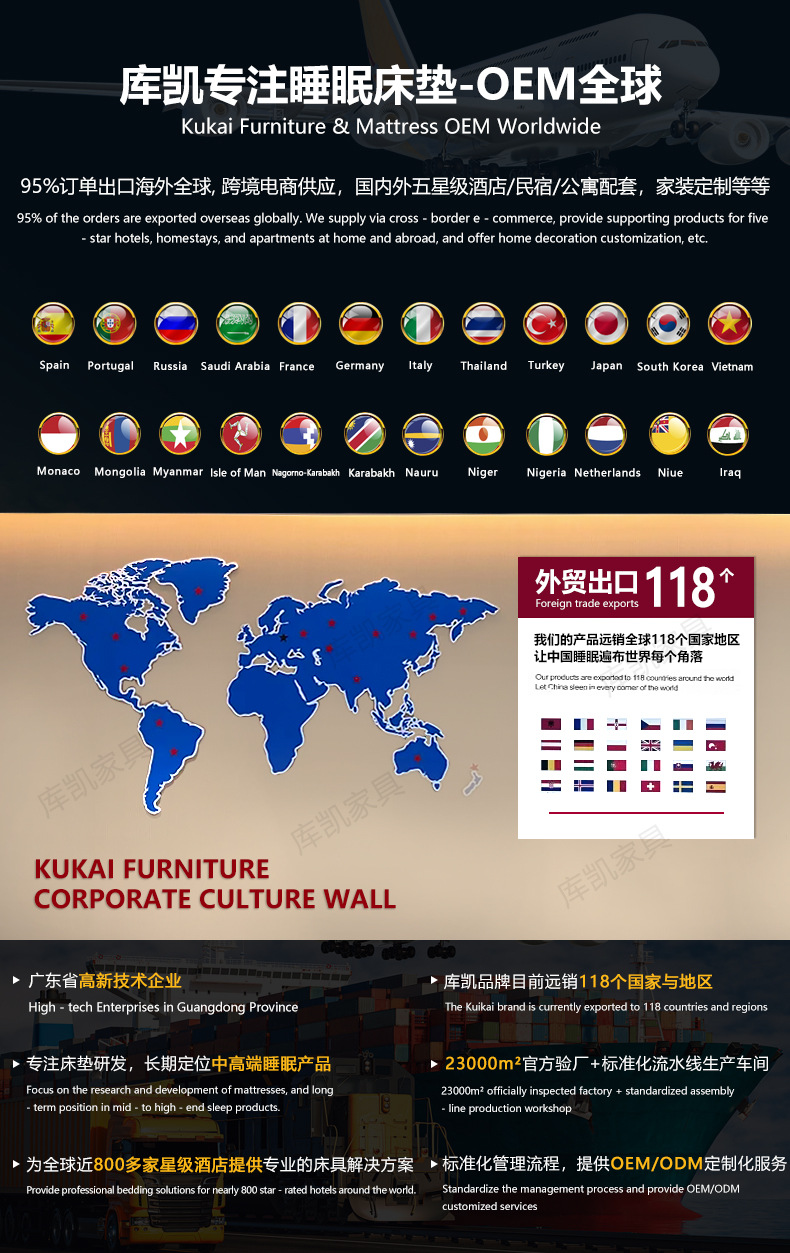 库凯席梦思泰国星空乳胶床垫加厚七星级酒店智感独立袋弹簧床垫详情2