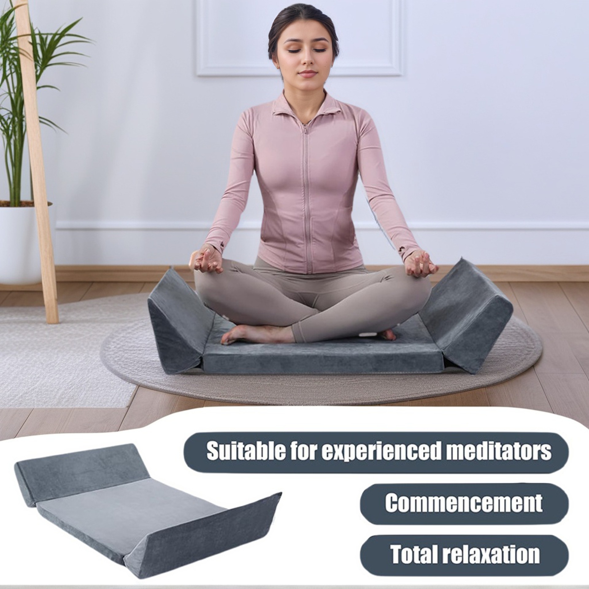 跨境成人冥想坐垫打坐禅修专用垫家用打坐神器盘腿海绵坐垫瑜伽垫详情1