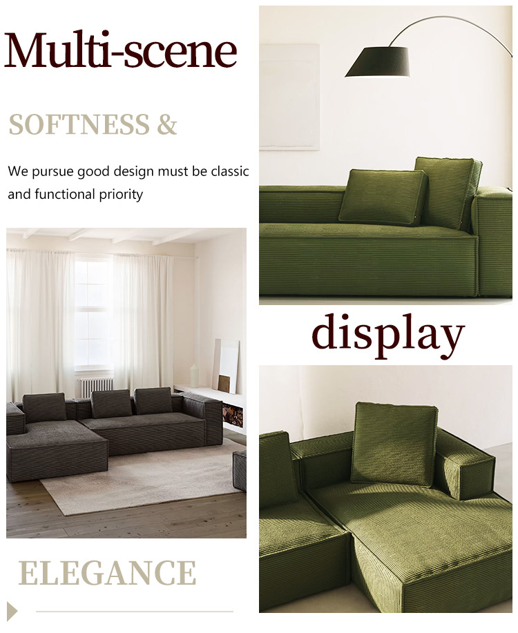 Factory-customized compressed sofa blocks are made of full sponge without a frame and vacuum-rolled for small-sized living rooms in a straight row pic 3