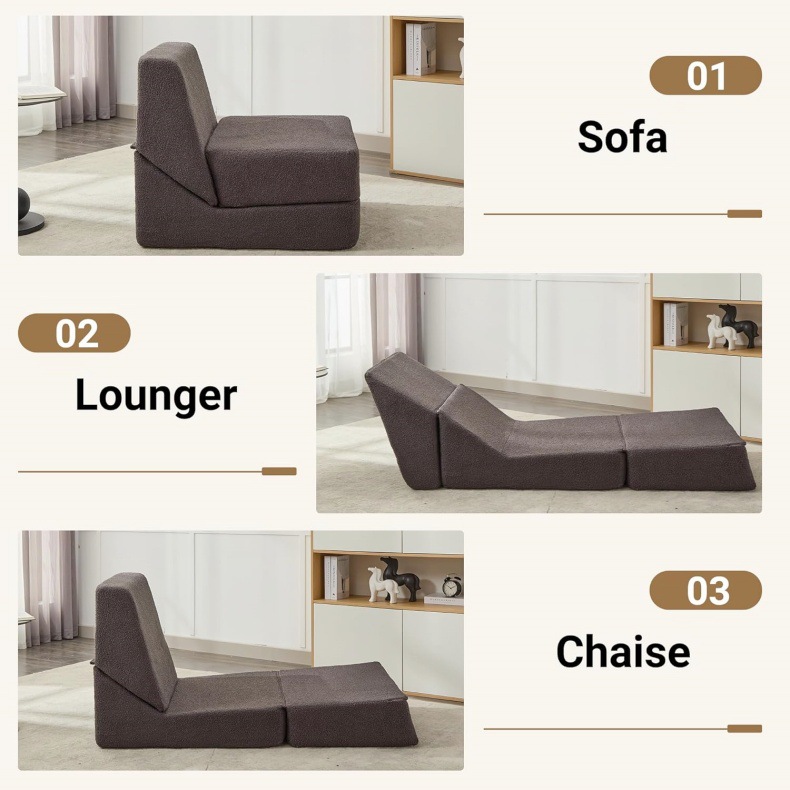 Cross-border bestseller sofa bed, high-density sponge lazy sofa, vacuum compression folding combination, suitable for both sitting and lying down pic 2