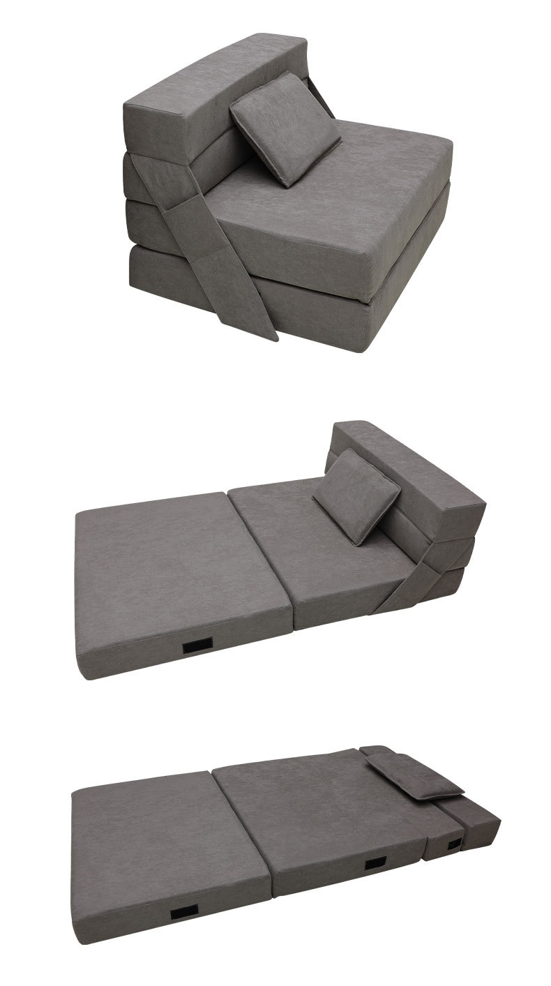 Cross-border compressed folding sofa bed, convertible sleeping chair with pillow, soft folding chair bed, multi-functional for living room and bedroom pic 12