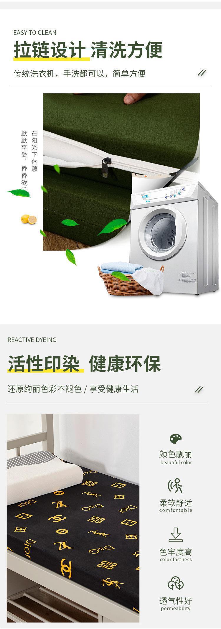 上下铺床白色单人制式军绿色海绵床垫内务褥子硬学生宿舍医院详情6