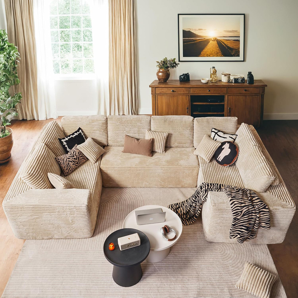 跨境款北欧风简约客厅大沙发可拼接组合一体多用真空压缩宽体沙发详情1