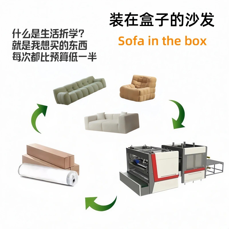 跨境真空压缩沙发意式极简棉麻布艺可拆洗大小户型豆腐块直排沙发详情1