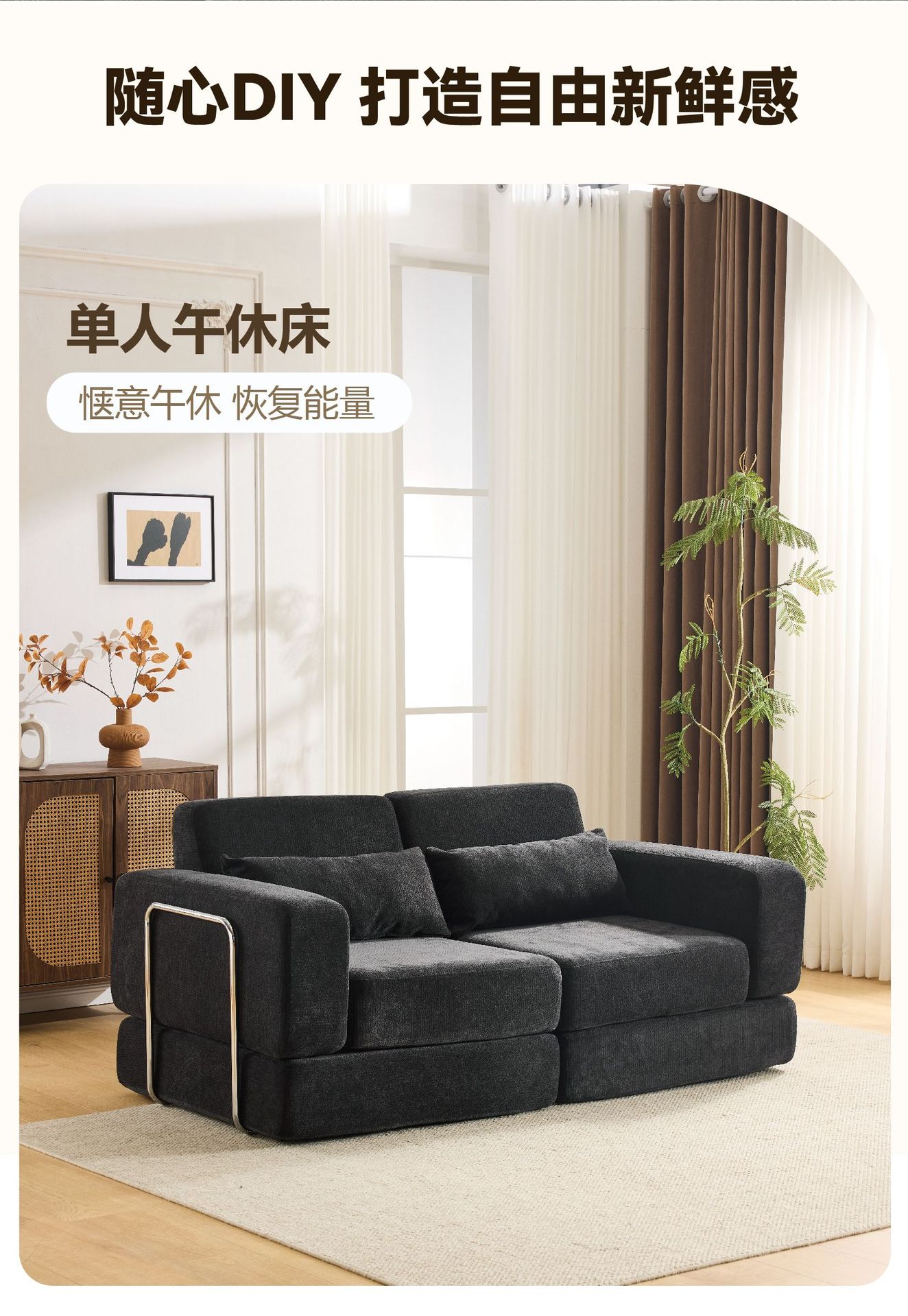 布艺沙发家用客厅小户型压缩沙发出租屋单双人沙发两用折叠沙发床详情11