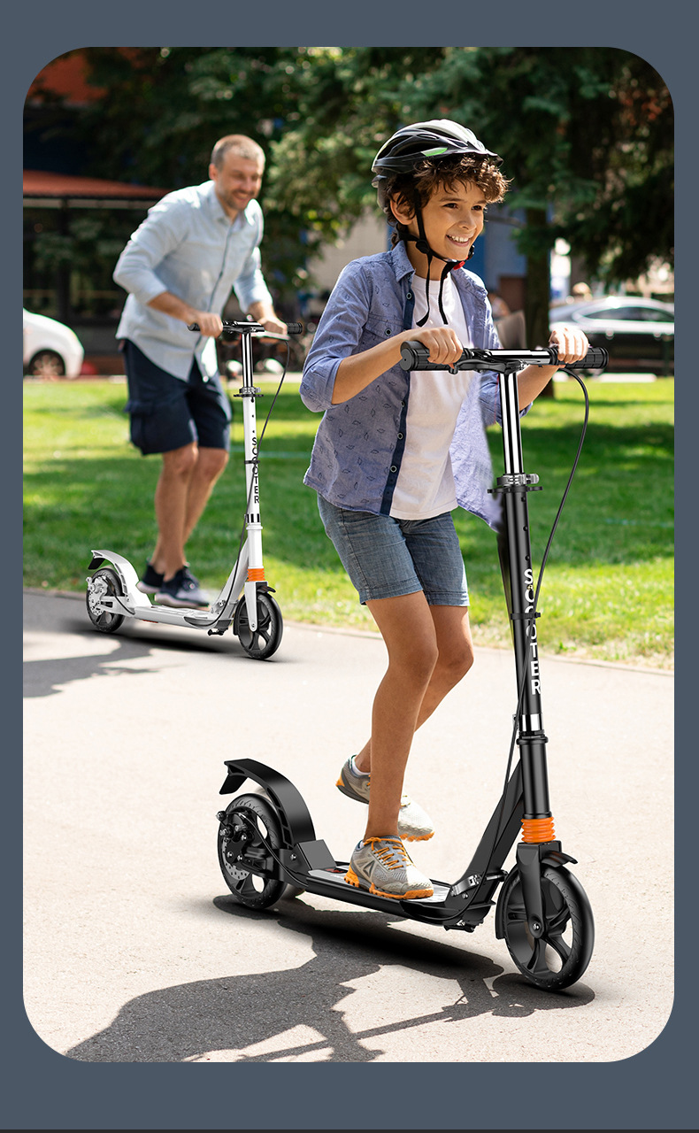 儿童青少年两轮scooter成人滑板车可折叠碟刹双减震代步车踏板车详情4
