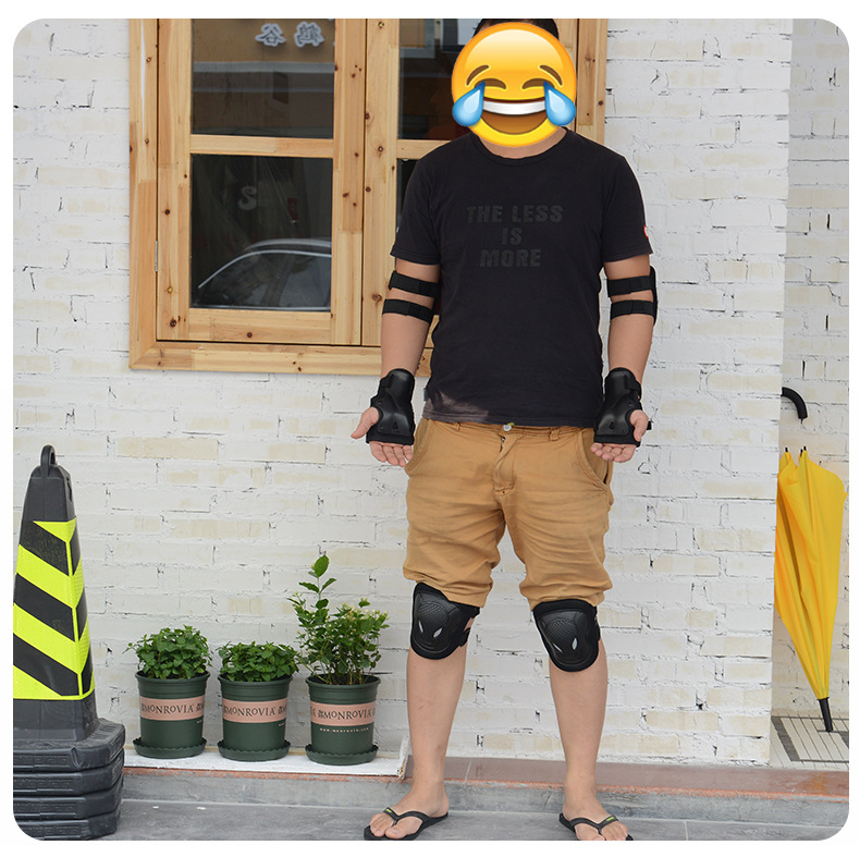 Adult protective gear six-piece set, roller skates protective gear, balance bike protective gear, professional anti-fall knee pads for adults, skating skateboards pic 3