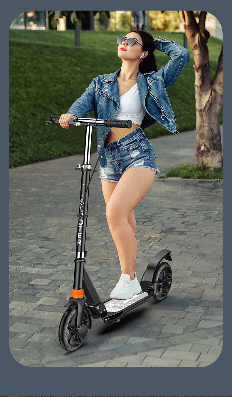 儿童青少年两轮scooter成人滑板车可折叠碟刹双减震代步车踏板车详情3