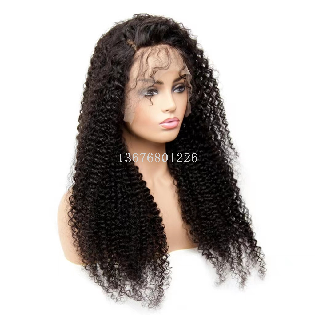 Wig headgear, Front lace headgear, Human hair, African, European and American export factory wholesale front pic 1