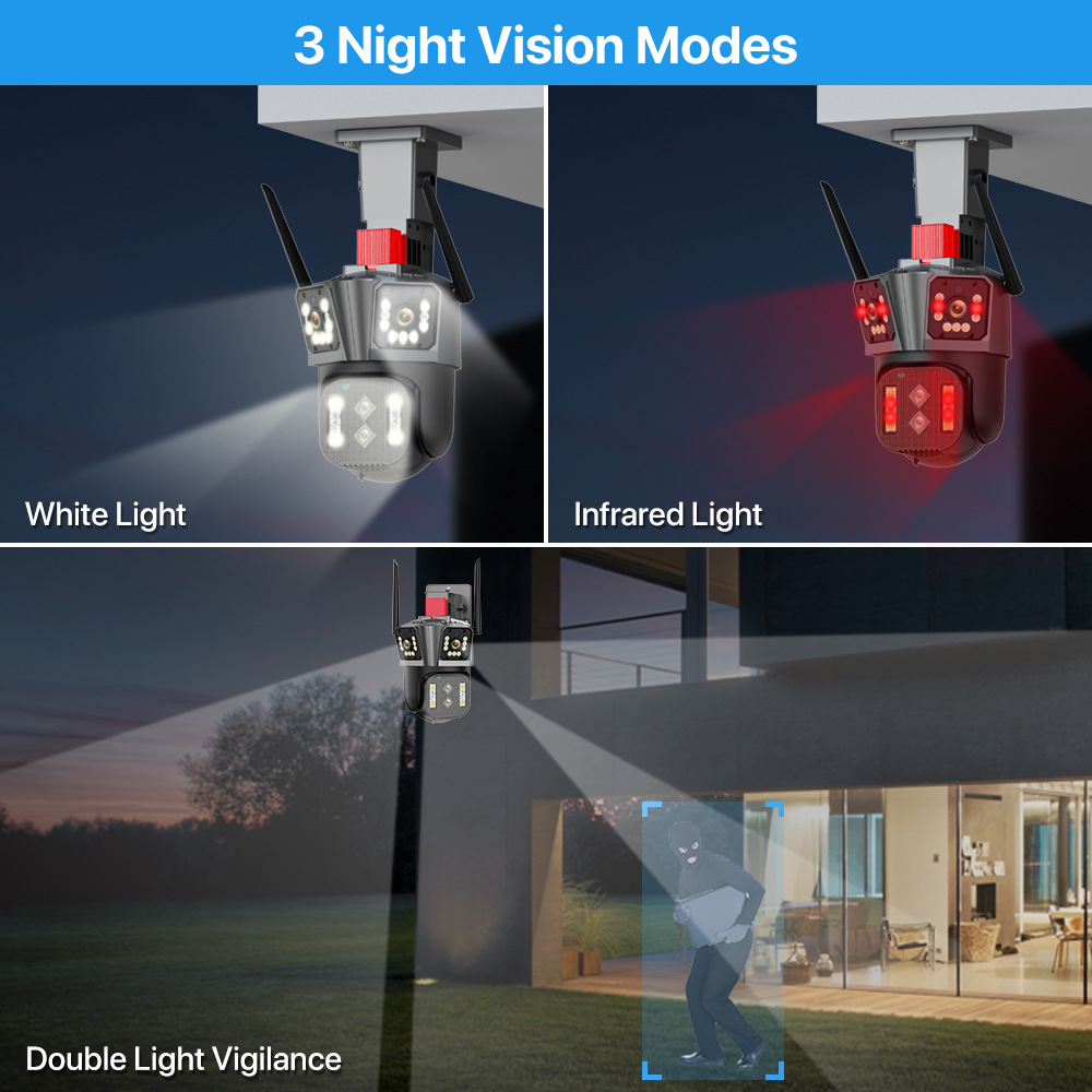 360度全景监控器无线WIFI四目摄像头手机远程室外高清监控摄像机详情24