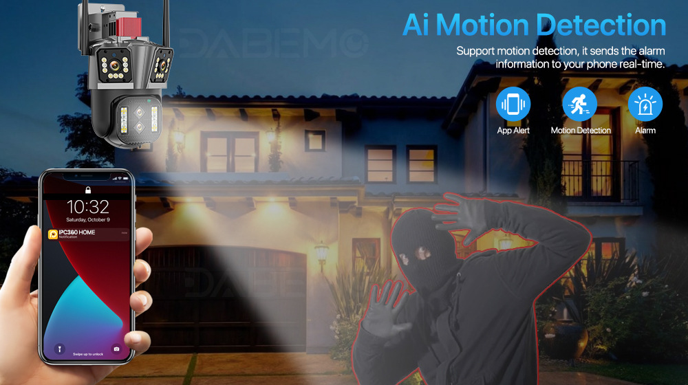 360度全景监控器无线WIFI四目摄像头手机远程室外高清监控摄像机详情19